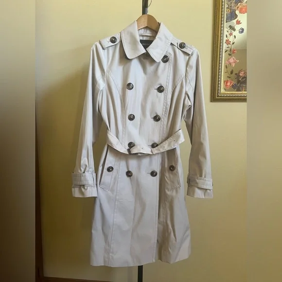 London Fog Trench Belted Raincoat Light Beige Size M - Picture 3 of 15